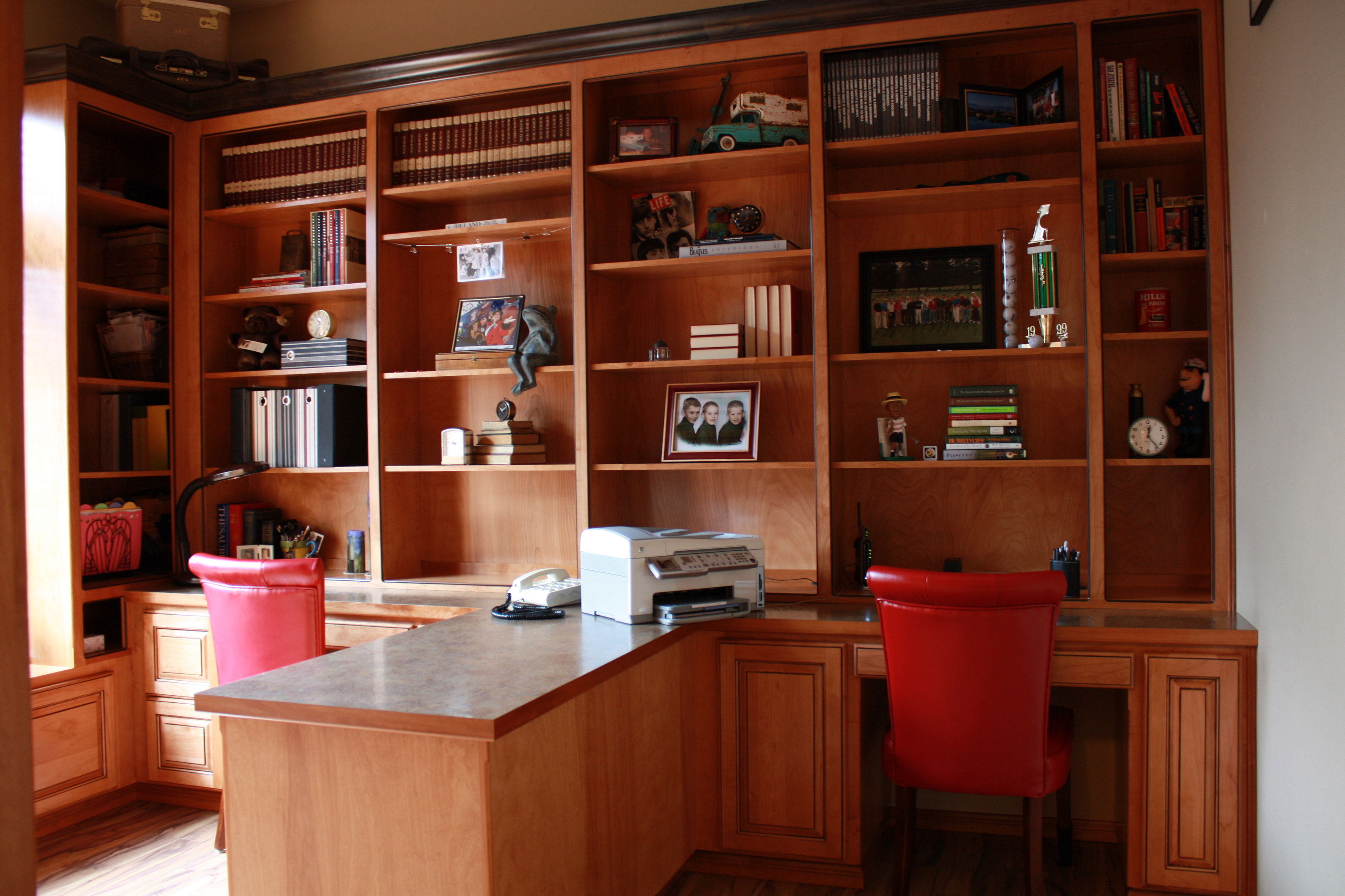 Affordable Custom Cabinets Showroom Computer desk with bookshelf drawer shelves corner pc table office workstation. affordable custom cabinets showroom