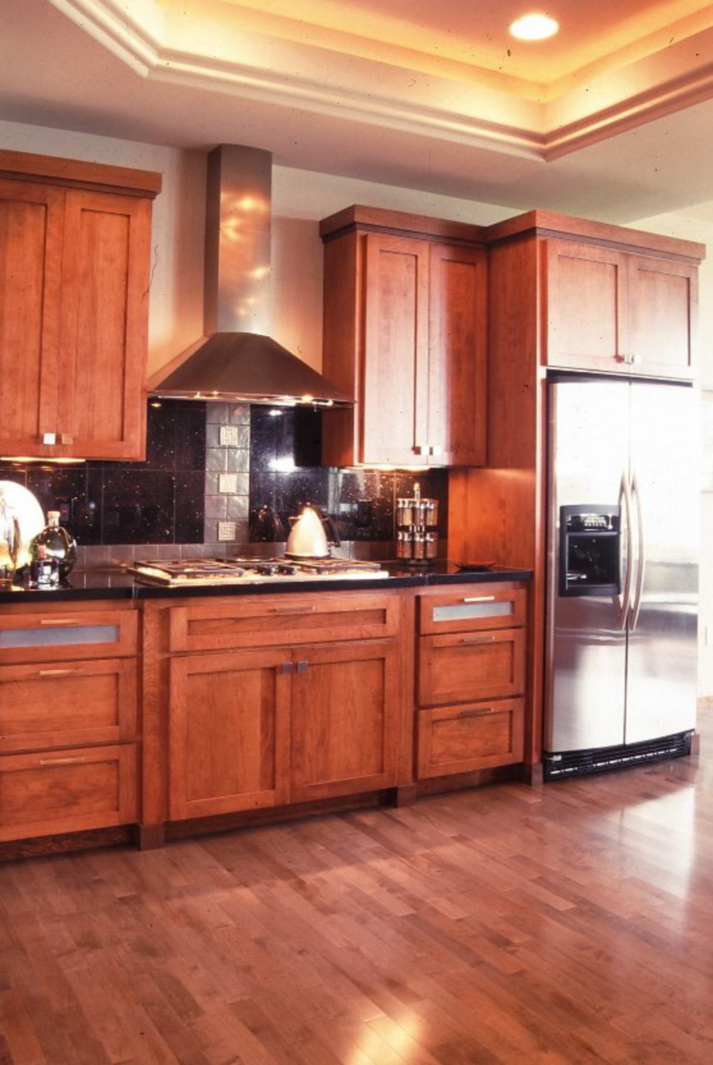 Cherry Kitchen With Glass Doors