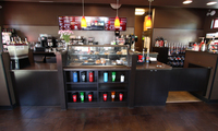 Thumb misc  commercial  wake up call coffee  frameless construction  custom laminate  dark color  open shelves  2 