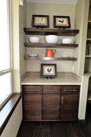 Thumb misc  contemporary style  quartersawn walnut  dark color  floating shelves  pantry  buffet  full overlay